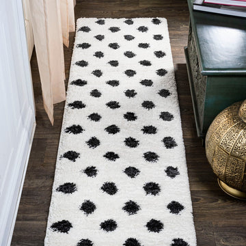 Pere Modern Charcoal Dot Shag Area Rug
